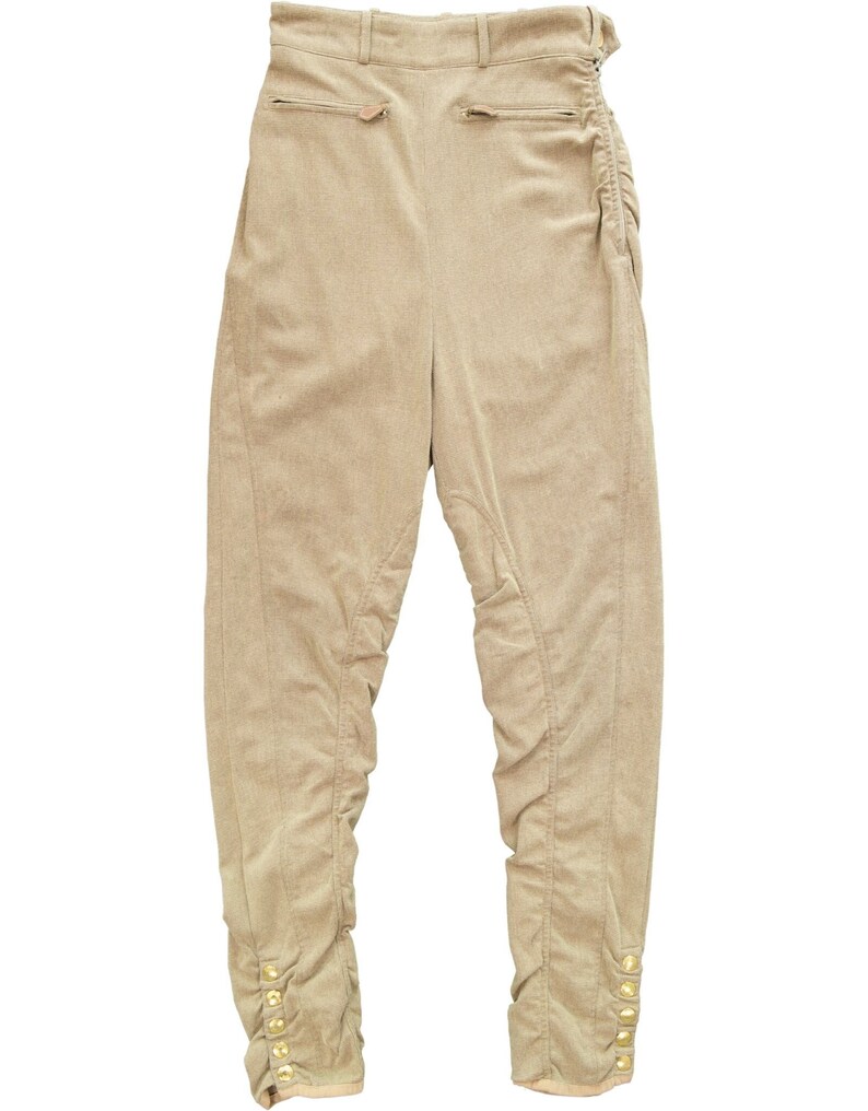 HERMES Zip pocket jodhpurs Pants beige 36