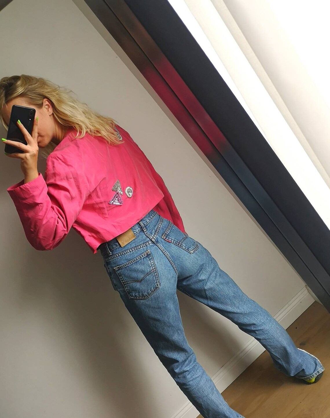 Hot Pink Silk Jacket / Silk Jacket / Hot Pink Jacket / Embroidery Silk