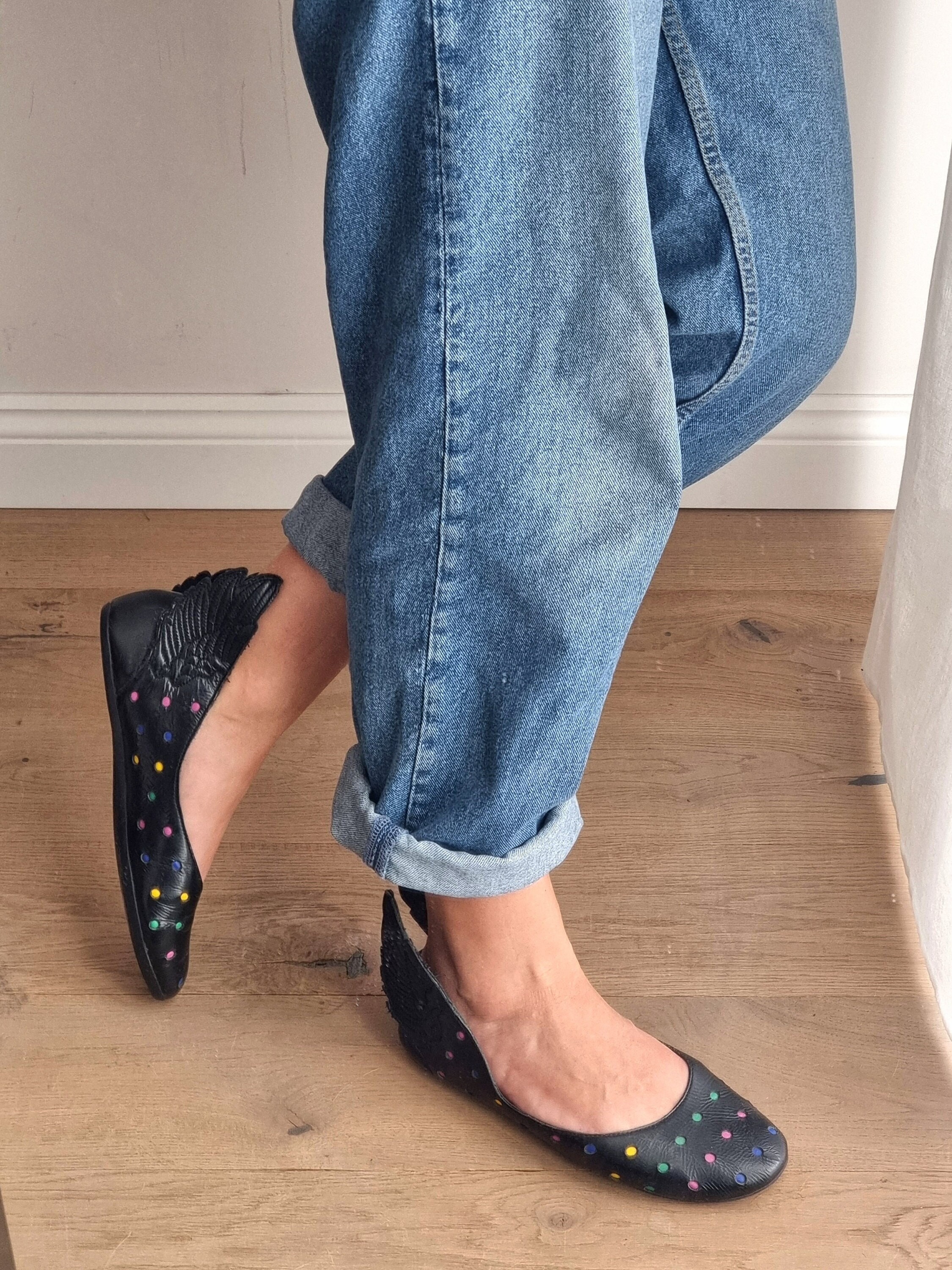 Adidas X Jeremy Scott Leather Ballet Flats / Colorful