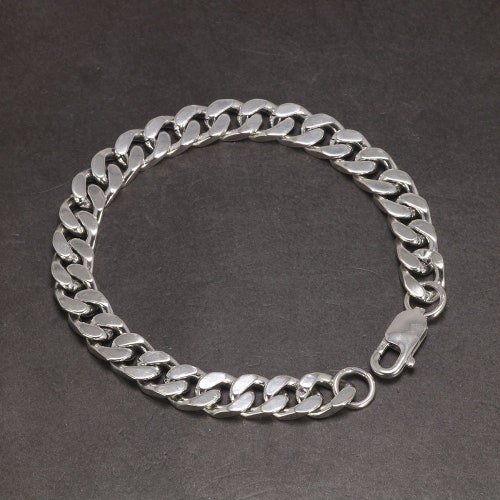 15mm 925 Sterling Silver Men's Cuban Link Bracelet 8 - Etsy