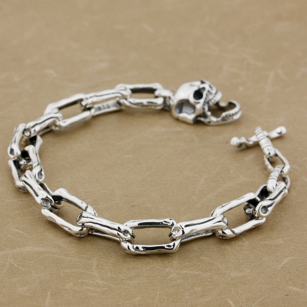 Sterling silver skull bracelet Clearance