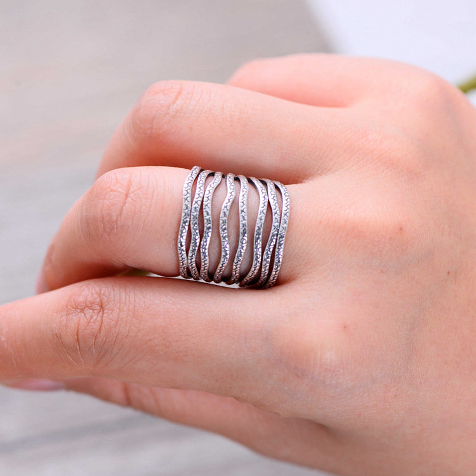 Spoon Ring Sterling Silver Spoon Ring Women Spiral Ring Etsy