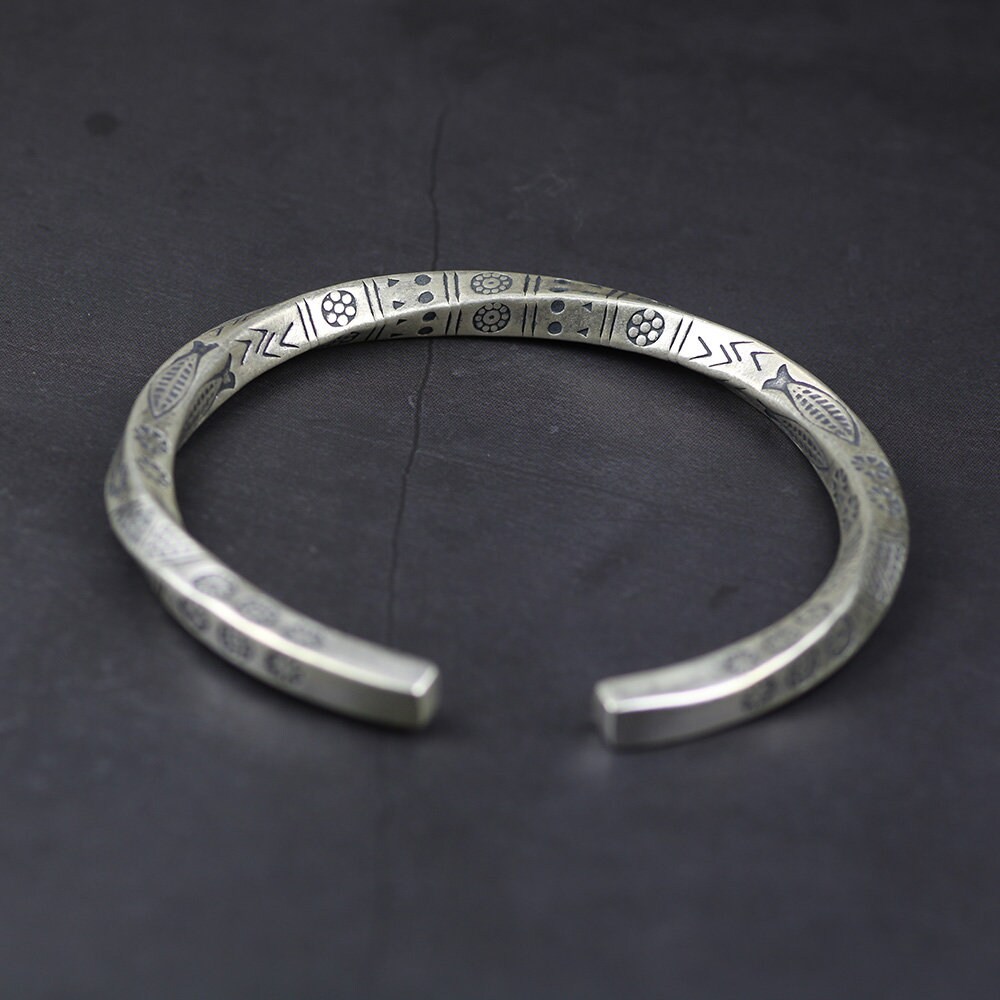 Fish Mens Silver Cuff Bracelet Sterling Silver Bracelet Men | Etsy