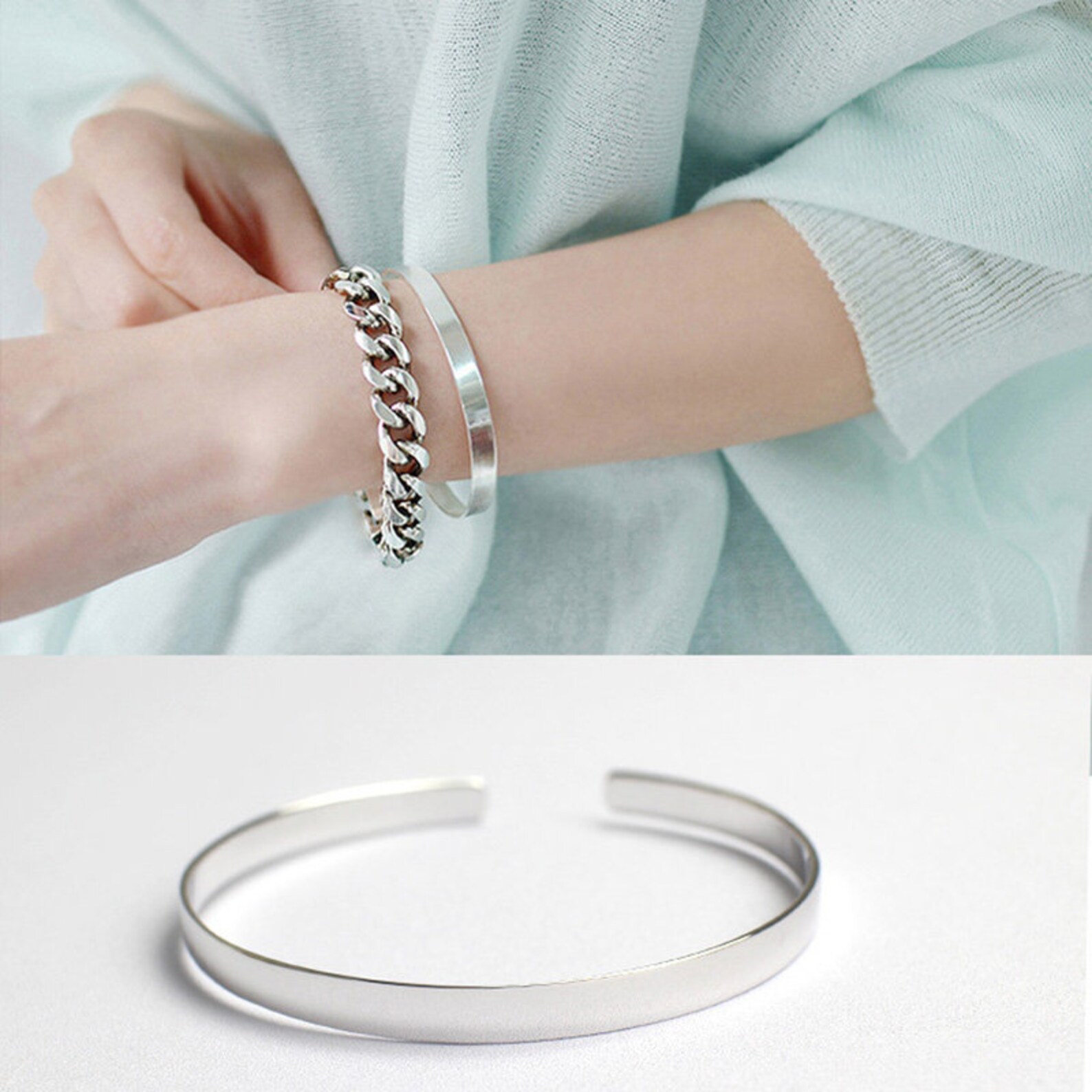 Bracelet manchette en argent pour femme en argent sterling Etsy