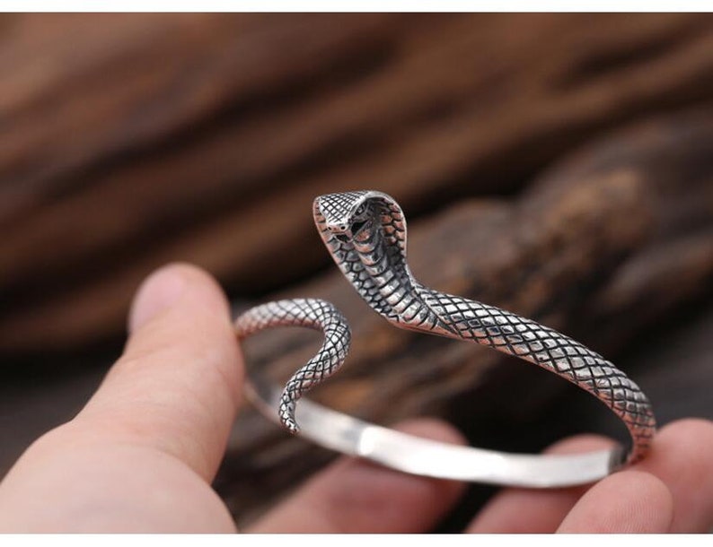 Snake Bracelet Bangle Bracelet Sterling Silver Etsy