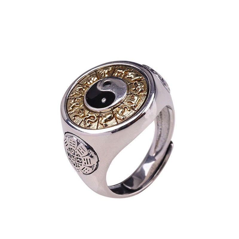 Spinner Ring Yin Yang Ring Men Sterling Silver - Etsy