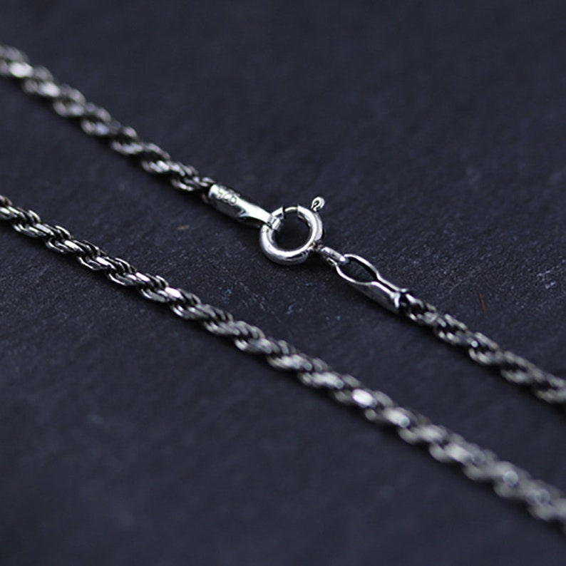 Silver Necklace Men Twisted Chain Necklace 925 Sterling Etsy