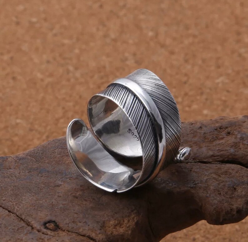 Turquoise Spoon ring Indian ring Native America Indian Jewelry Feather ring Sterling Silver Turquoise Ring Wrap Ring Boho ring Women Jewelry
