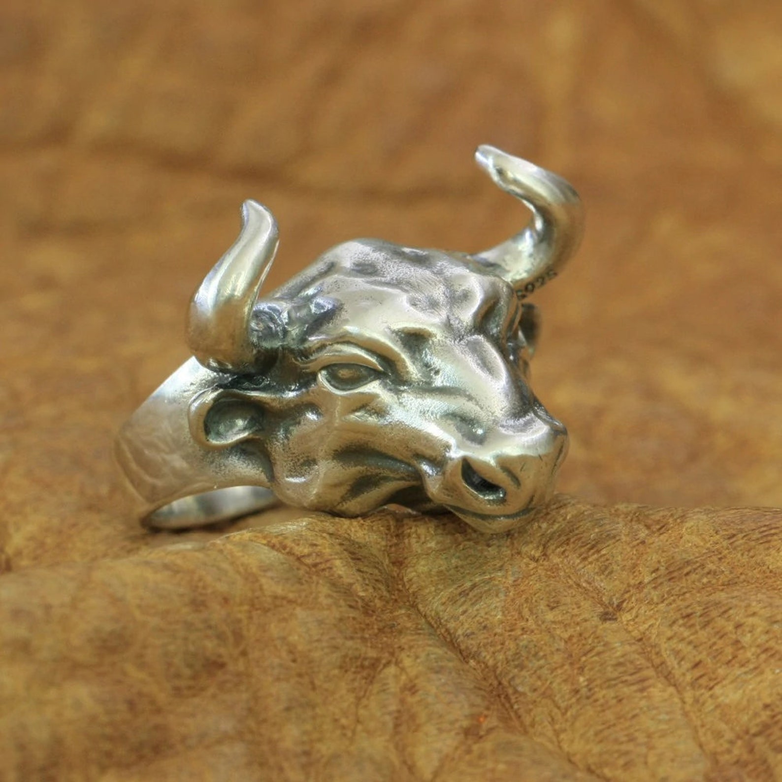 Sterling Silver Bull Ring for Men Women Bull Head Ring Silver Etsy