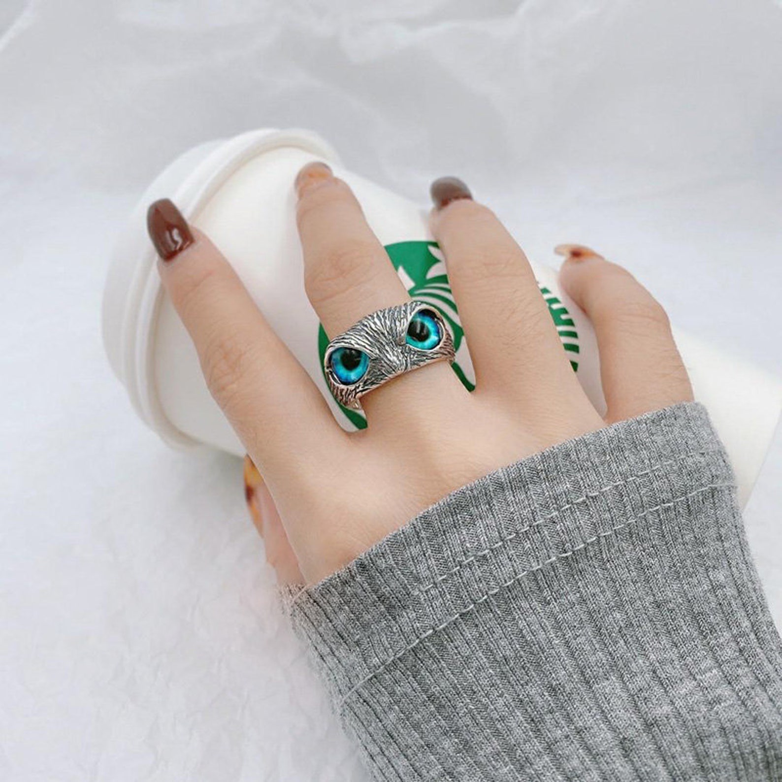 Owl Ring for men & Women Sterling Silver Etsy