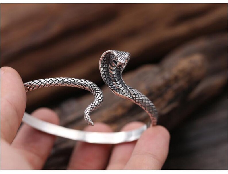 Snake Bracelet Bangle Bracelet Sterling Silver Etsy