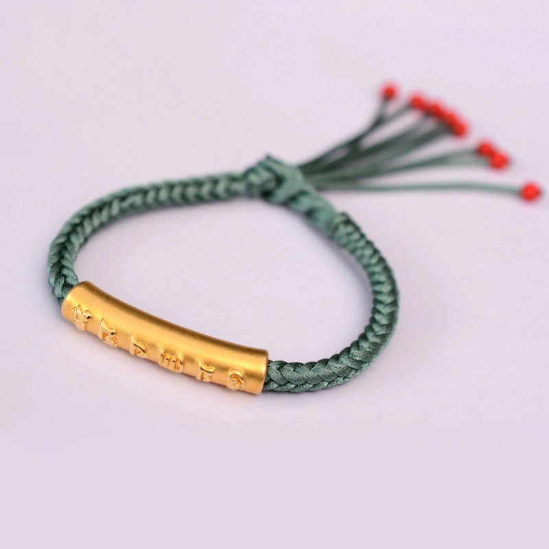 999 Sterling Silver Buddhist knot rope prayer Bracelets for | Etsy