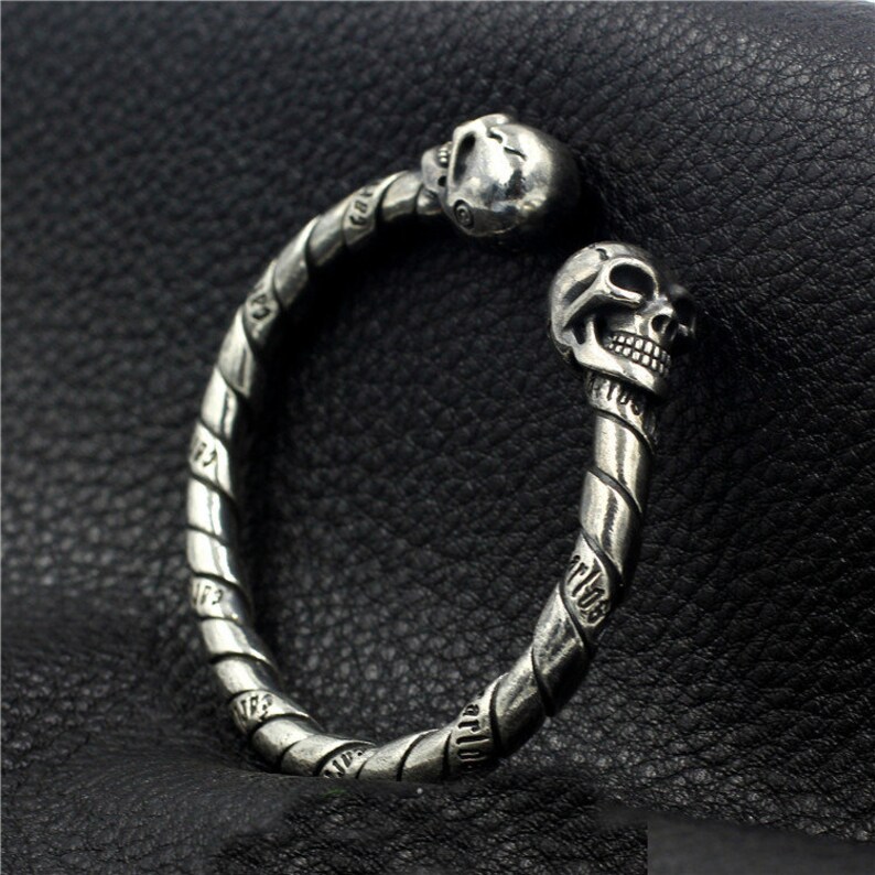Mens sterling silver skull bracelet Clearance
