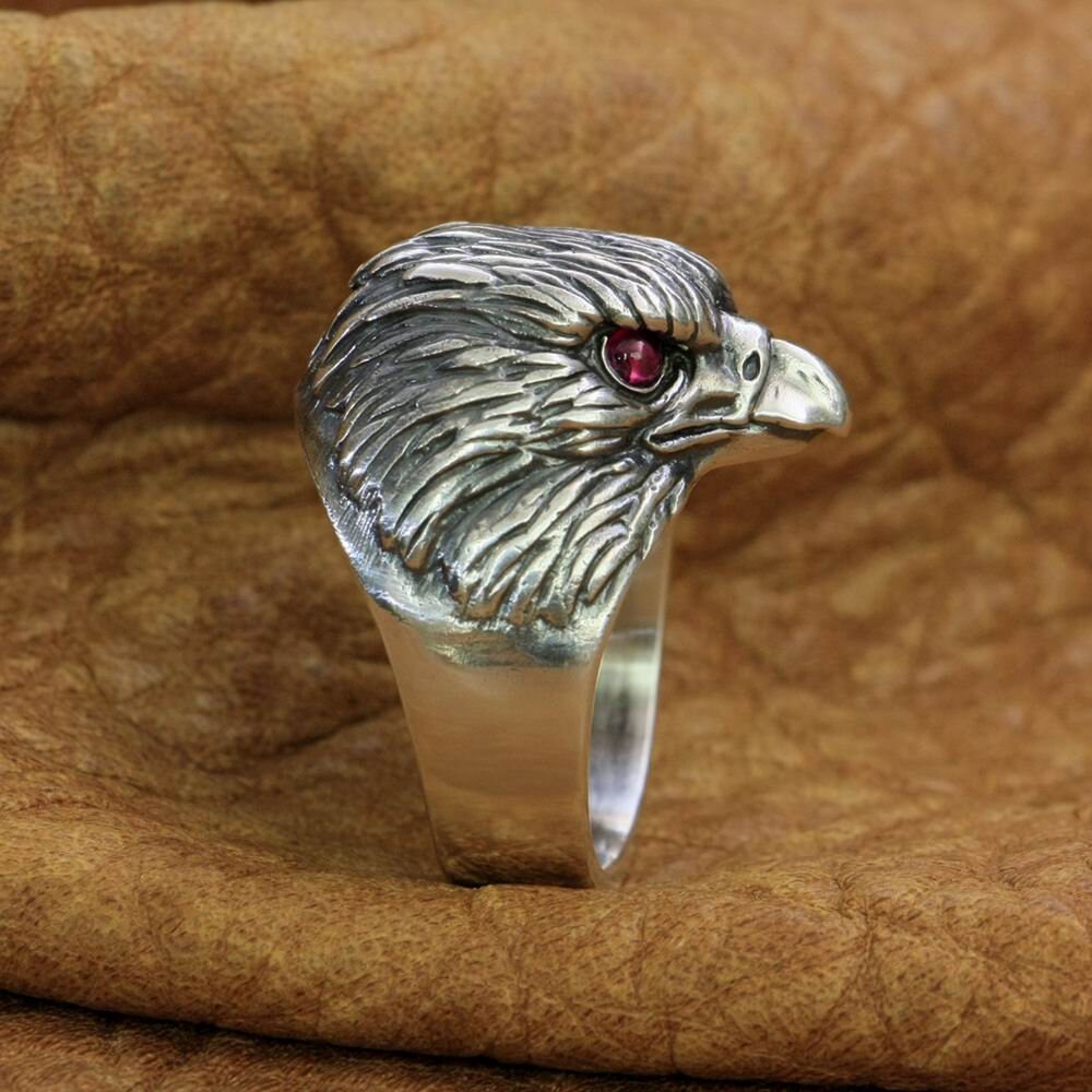 Sterling Silver hawk ring american eagle ring men falcon ring Etsy