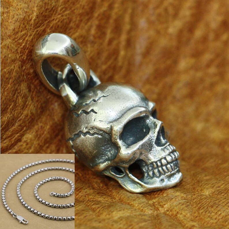 Mens skull pendant necklace Clearance
