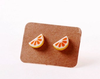 Ceramics Tiny Fruit Stud Earrings