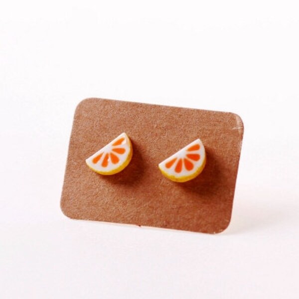Ceramics Tiny Fruit Stud Earrings