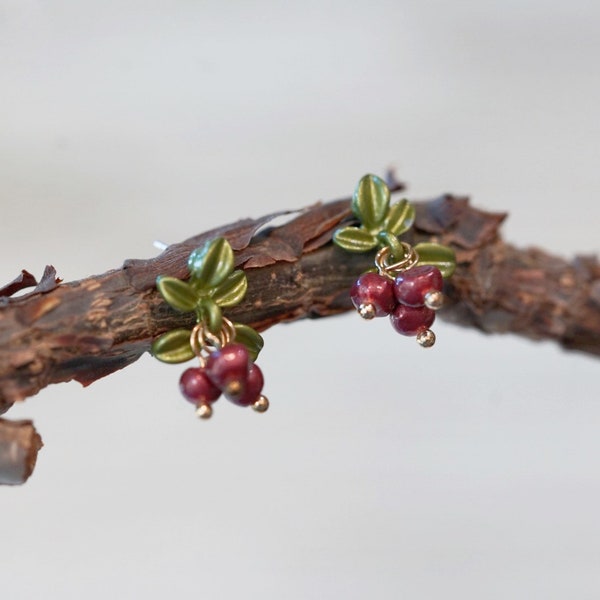 Bright Vivid Cranberry with 925 Sterling Silver Post