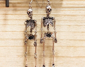 Best Seller Movable Skeleton Bone Dangle Earrings, Squelette Earrings, Halloween Earrings, Halloween Accessory, Halloween Must