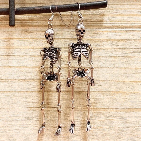 Best Seller Movable Skeleton Bone Dangle Earrings, Squelette Earrings, Halloween Earrings, Halloween Accessory, Halloween Must