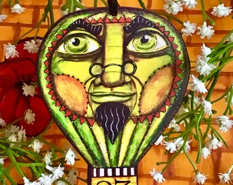 Oz the Great and Terrible Wizard of Oz Wicked hanging decoration. Emerald City wooden ornament for Halloween or Christmas tree decor
