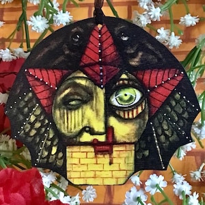 Wicked Witch of the West Elphaba Zauberer von Oz Dekoration aus Holz. Smaragdgrüne Stadt, Ornament für Halloween oder als Weihnachtsbaumschmuck