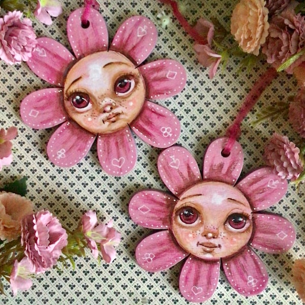 Valentine talking flowers from Alice in Wonderland. Sweetest singing flowers. Christmas tree ornament decor for Disney, Carrol Burton fans