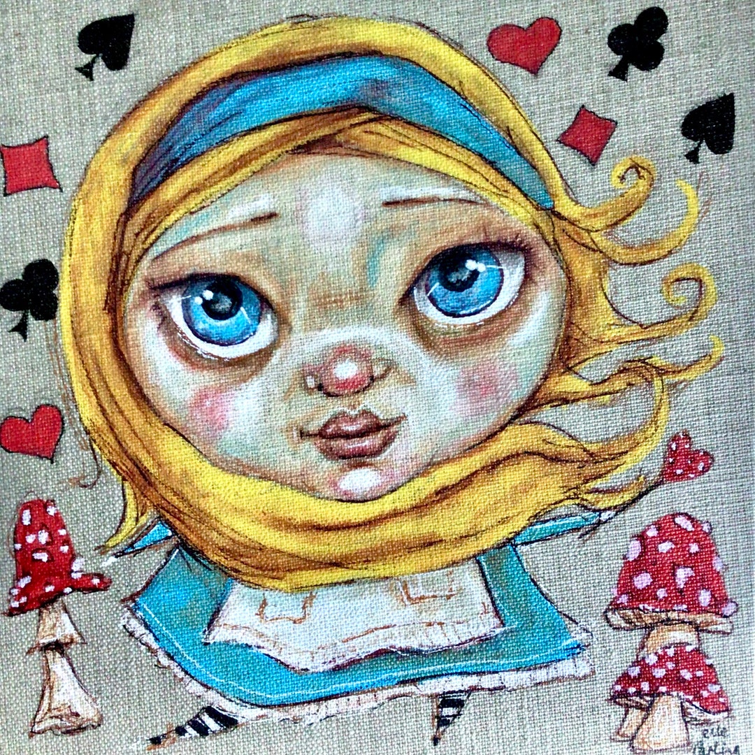 Original Painting Alice in Wonderland Artwork. Through the Looking ...