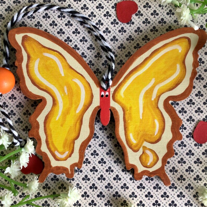 Bread and Butterfly From Alice in Wonderland. Hand Painted Etsy UK