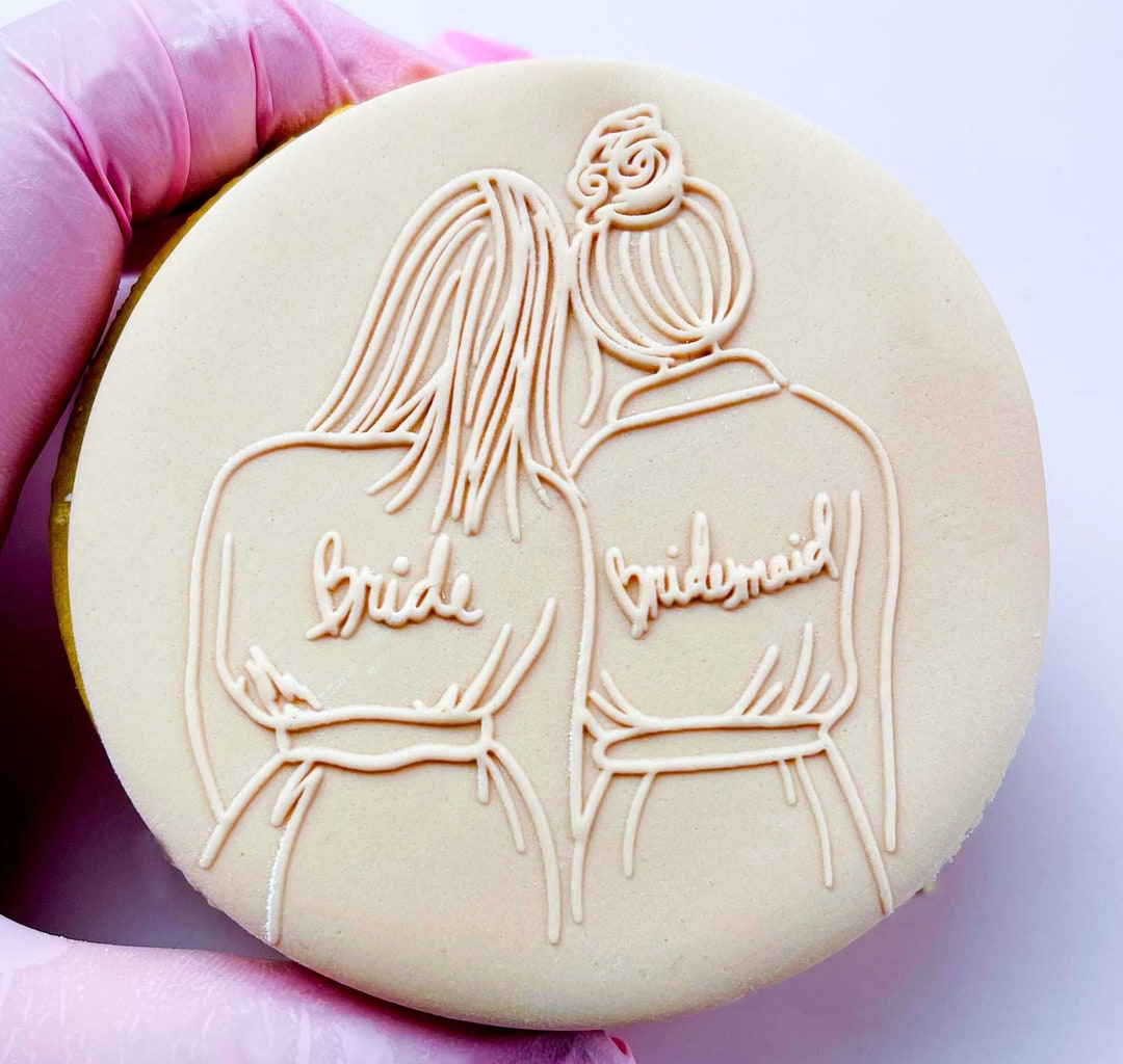 Bridesmaid Cookie Embosser Wedding Cookie Stamp Fondant Embosser