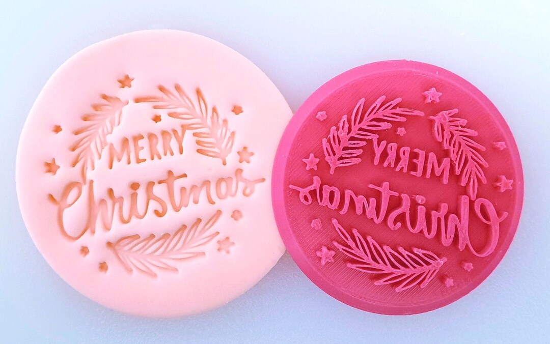 Merry Christmas Cookie Stamp Cookie Fondant Embossing Stamp Etsy