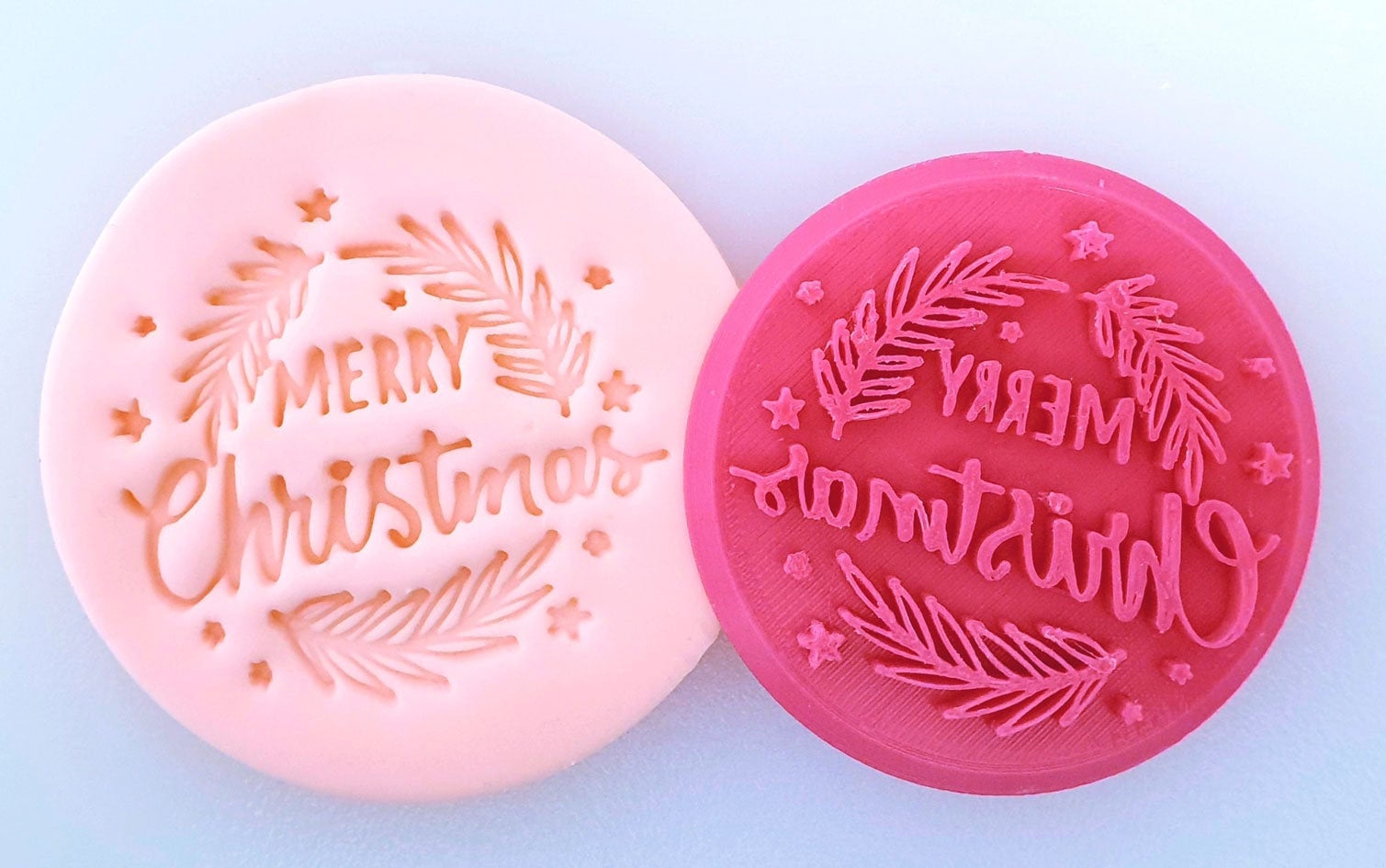 Merry Christmas Cookie Stamp Cookie Fondant Embossing Stamp Etsy UK