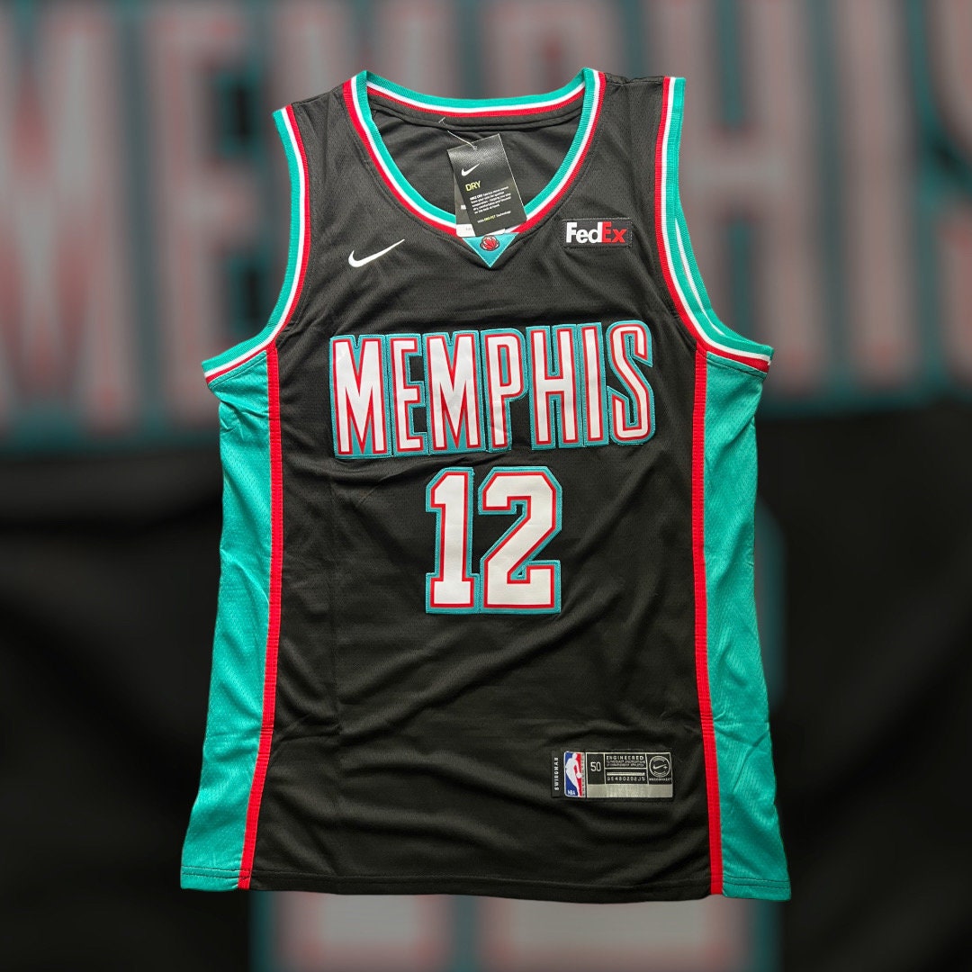 Ja Morant Signed Custom Teal Pro-Style Basketball Jersey BAS