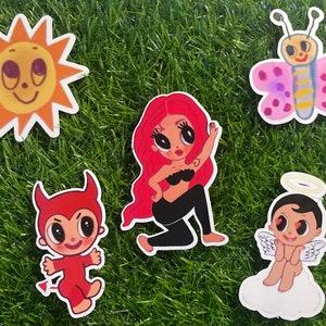 Karol G Stickers: Mañana Será Bonito Album Art, Angel, Devil, Butterfly | Laptop Stickers