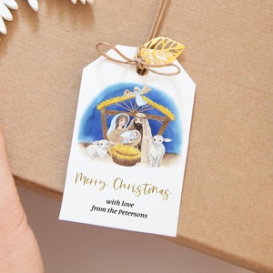 Nativity Gift Tag, Lds Christmas Gift Tags, Religious Christmas Tags, Nativity Christmas Tag, Christmas Favor, Printable Xmas Tag, Christian