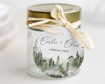 Forest Wedding Gift Tag Template, Wedding Favor Tag, Woodland Printable Gift Tag, Rustic Wedding Favour Tag Template, BD001