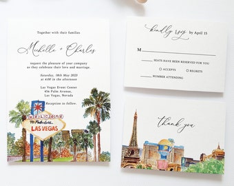 Las Vegas Wedding Invitations, Destination Wedding Suite, Printable Travel Wedding Bundle, Vegas Wedding Save The Date,Casino Wedding Invite