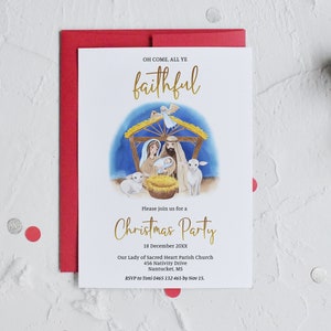 Convite para festa de Natal da Natividade, convite para canções de natal, convite para Natal dos Santos dos Últimos Dias, convite religioso para Natal, convite cristão