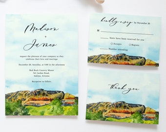 Sedona wedding invitation, Arizona wedding invitation, Southwest wedding invitation, desert wedding invitation, earthy wedding invitation