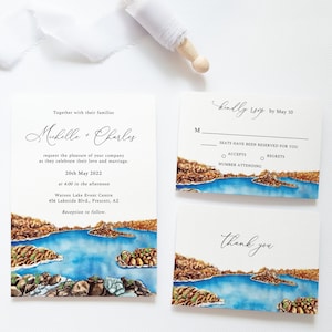 Prescott Arizona Wedding Suite, Destination Watson Lake, Travel Wedding Invitation Bundle, Save The Date, Destination Wedding, Arizona Lake
