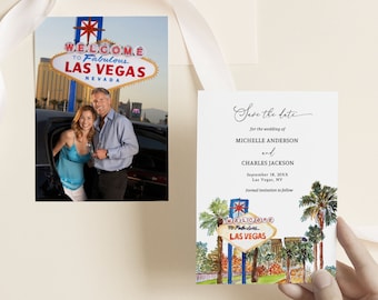 Las Vegas Save the Date Template, Destination Las Vegas Invitation, Casino Save the Date, Save The Date Vegas, Custom Invitation, DIY