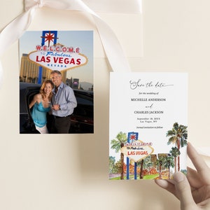 Modello Save the Date di Las Vegas, Invito di destinazione a Las Vegas, Casino Save the Date, Save The Date Vegas, Invito personalizzato, Fai da te