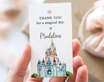 Princess Thank You Tag, Thank You For A Magical Day, Printable Gift Tag, Princess Birthday Party, Favor Tag Template, Princess Baby Shower