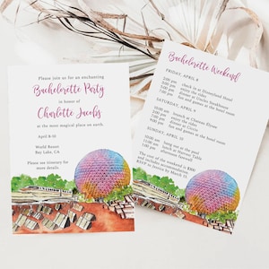 Theme Park Bachelorette Invitation, Castle Bridal Shower, Princess Bachelorette Invite, Amusement Park Invite, Magical Party Invitation