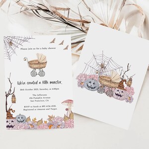 Halloween Baby Shower Invitation, A little Boo Baby Shower, Halloween Baby Shower, Spooky Baby Shower, Fall Baby Shower, Pumpkin Baby Shower