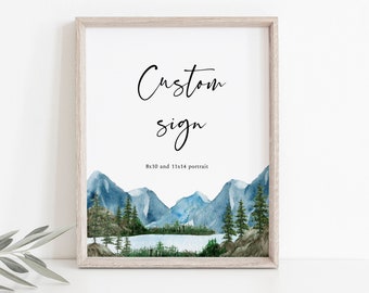 Mountain Wedding Sign, Woodland Wedding Signage, Forest Wedding, Outdoorsy Wedding Printable, Adventure Wedding, Destination Wedding, Callie