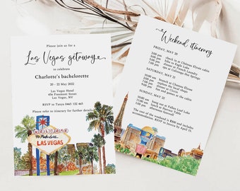 Las Vegas Bachelorette Party Invite, Vegas Wedding Invite, Las Vegas Itinerary Template, Bachelorette Weekend, Vegas Before Vows, Girls Trip