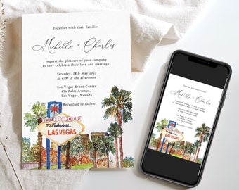 Vegas Elopement Announcement, Destination Las Vegas Wedding Invitation, Casino Wedding Invite, Save The Date Vegas, Custom Invitation, DIY