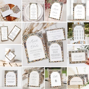 Spanish Wedding Invitation Big Bundle, Italian Wedding, Mediterranean, Alhambra Andalusia Moorish, Majolica Azulejo Talavera Tiles, ME14