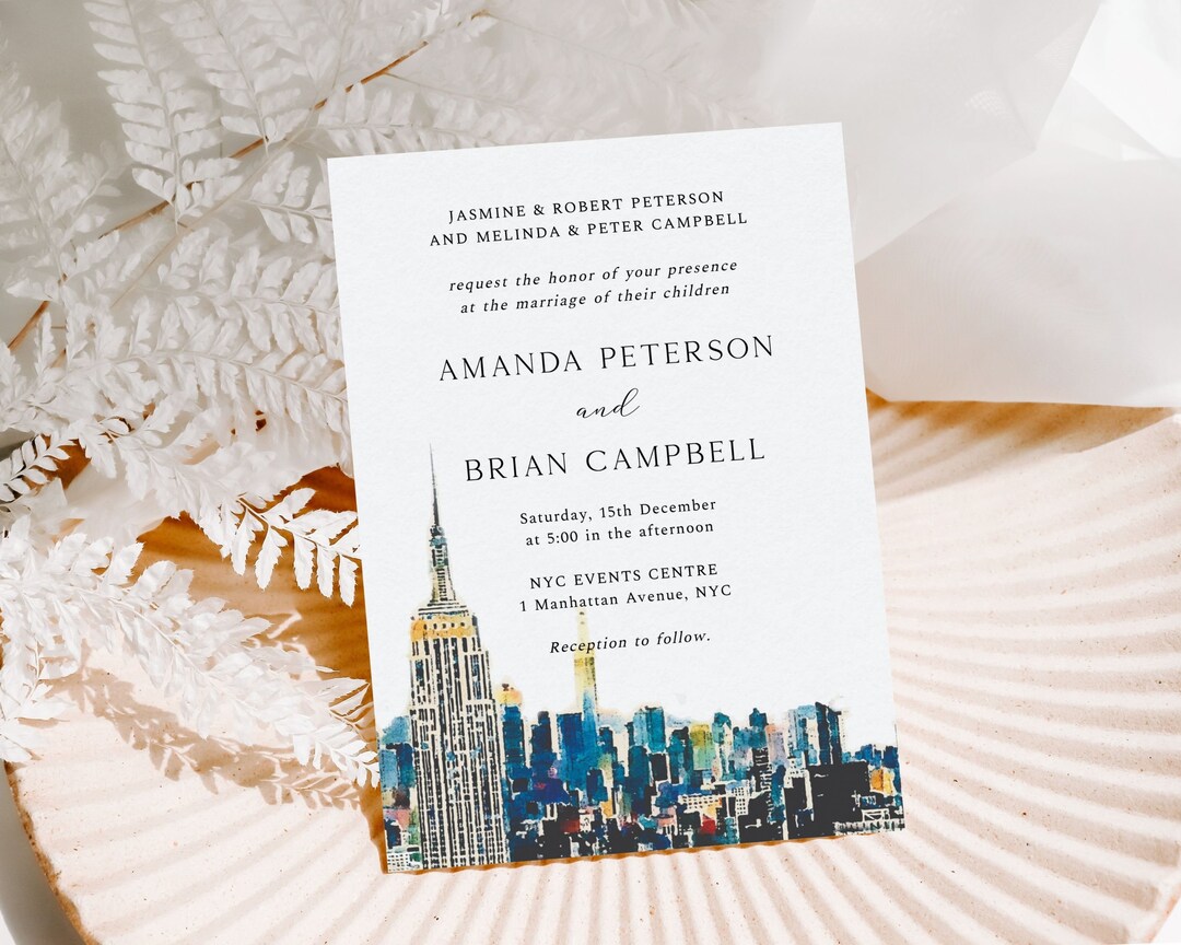 New York Wedding Invitations, NYC Wedding Invitation, Empire State
